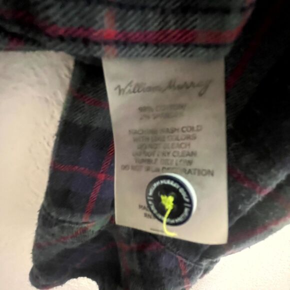 William Murray Golf Flannel Shirt Mens L Multicolor Plaid Cotton Stretch Pleated - Picture 11 of 16